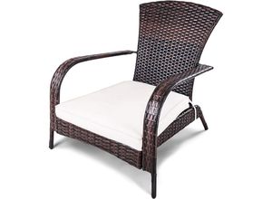 0617748463365 - Hochwertiges Rattansessel Rattan Stuhl aus Eisen mit ergonomischen Sitzkissen & Armlehnen Korbsessel für Gaerten Balkone Innenraeume Sessel bis