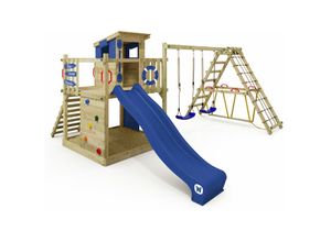 4251511835346 - Wickey - Spielturm Klettergerüst Smart Surf Schaukel & Rutsche Kletterturm mit Sandkasten Leiter & Spiel-Zubehör - blau - 1