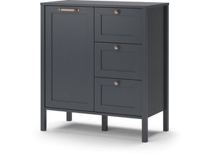 4066731050765 - Kommode Wohnzimmerschrank Sideboard Ewan Anthrazit 80 cm Schublade Tür