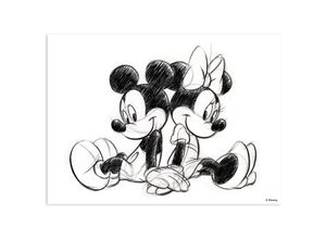 5011583209495 - Leinwandbild DISNEY Mickey Minnie Sketch Sitting Bilder Gr B H T 70 cm x 50 cm x 25 cm 1 St bunt (mehrfarbig) Leinwandbilder Bilder