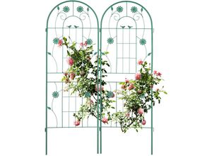 4052025417819 - Rankgitter 2er Set HxB 150 x 50 cm freistehend Rankhilfe zum Stecken Kletterpflanzen Blumenspalier grün - Relaxdays