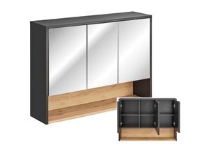 4066075038801 - Lomadox - Spiegelschrank 100 cm BOLOGNA-56 in anthrazit mit Artisan Eiche Nb b h t ca 100 75 25 cm - anthrazit