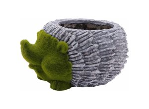 4333692254427 - Trendline - Deko Pflanztopf Igel 32 x 245 x 16 cm grau grün Gartenfiguren