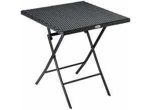 4251779107056 - Polyrattan Klapptisch 63x63cm Platzsparend Klappbar Tragbar 60kg Belastbarkeit Wetterfest Außen Garten Terrasse Balkon Camping Tisch Beistelltisch