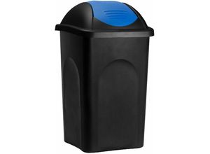 8003507701946 - - Stefanplast® Mülleimer mit Schwingdeckel 60L Abfalleimer Geruchsarm Küche Bad Biomüll Gelber Sack Kunststoff Mülltrennung schwarz blau