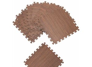 4250525369120 - Monzana 8x Bodenschutzmatte 62 x 62 cm Rutschfest Boden Wasserfest Fitness Schutzmatte Unterlegmatte Puzzlematte Erweiterbar Laminatoptik beige