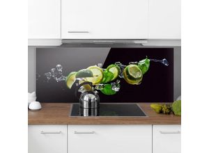 4061372332409 - Micasia - Spritzschutz Glas - Mojito Zutaten - Panorama Quer Größe HxB 40cm x 100cm