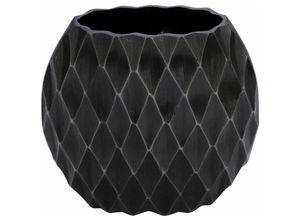 4260700658697 - Spetebo - Aluminium Blumenvase schwarz - oval   23 cm - Alu Tisch Deko Blumen Vase Metall