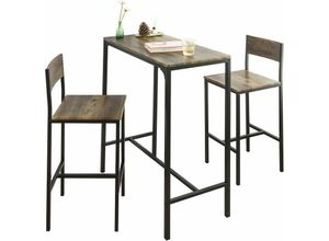 4251388609668 - Sobuy - OGT03-XL Bartisch Set 3-teilig Esstisch Bistrotisch Balkonmöbel Bistromöbe