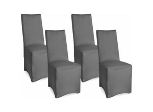 4054673397901 - - 4er Set Bankett Stuhlhusse Leona Stretch Anthrazit 4054673397901 - - 4er Set Bankett Stuhlhusse Leona Stretch Anthrazit