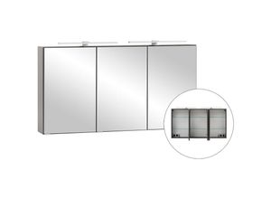 4066075034865 - Lomadox - 3D-Spiegelschrank 120 cm breit VIDAGO-03 in graphit mit led Beleuchtung b h t ca 120 64 20 cm - grau