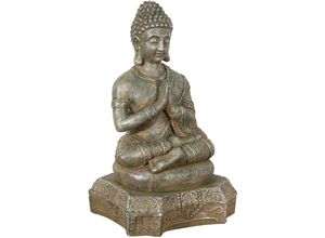 3000005164285 - Biscottini - Buddha-Statue aus Harz mit antikem Goldfinish L43xPR36xH70 cm