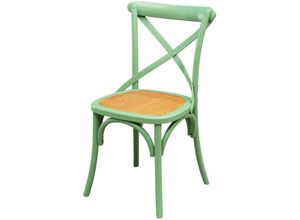 3000005443038 - Biscottini - Moderner Holzstuhl 88x48x52 cm Rustikale Stühle Vintage Thonet Stuhl Küche Esszimmer Restaurant Bistro (Grün) - grün