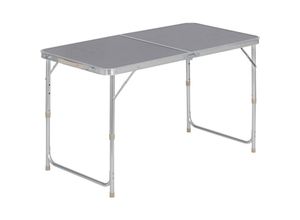 4063425050643 - Campingtisch Klapptisch Gartentisch Arbeitstisch Balkontisch höhenverstellbar Aluminium mdf Grau - grau - Woltu