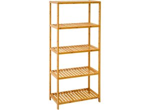 4057216041835 - - Bambus Regal 130x60 Standregal Bücherregal Küchenregal Badregal Bambusregal Holz - holzfarben