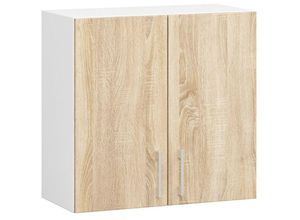 5901738163300 - Akord - Küchenschrank Küchenschrank an der Wand hängen 60 cm w60 modulare Lima Weiß   Eiche Sonoma 2 Regale 2 Türen1