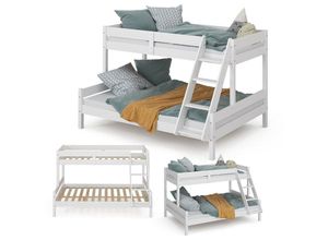 4251421925304 - Vitalispa - Etagenbett Everest Weiß 140x200 90x200 cm mit 2 Matratzen 4251421925304 - Vitalispa - Etagenbett Everest Weiß 140x200 90x200 cm mit 2 Matratzen