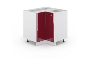 4251421955806 - VICCO Eckunterschrank 87 cm Bordeaux Hochglanz Küchenschrank Hängeschrank Küchenzeile Fame-Line