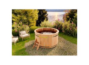 4251771227974 - Finntherm - Badefass Bergen aus Holz Badebottich Hot Tub Schwimmbecken Jacuzzi outdoor ø 200 x 101 cm ohne Ofen - Naturbelassen