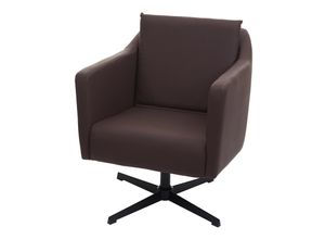 4057651422961 - Lounge-Sessel MCW-H93b Sessel Cocktailsessel Relaxsessel mit Fußkreuz drehbar ~ Kunstleder braun