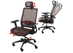 4057651181448 - Bürostuhl MCW-A20 Schreibtischstuhl Drehstuhl ergonomisch Kopfstütze Stoff Textil ~ mandarin 4057651181448 - Bürostuhl MCW-A20 Schreibtischstuhl Drehstuhl ergonomisch Kopfstütze Stoff Textil ~ mandarin