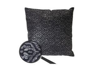 4057651157108 - Zierkissen Barock Sofakissen Deko-Kissen mit Füllung schwarz Glanz-Effekt 45x45cm 4057651157108 - Zierkissen Barock Sofakissen Deko-Kissen mit Füllung schwarz Glanz-Effekt 45x45cm