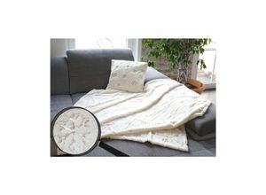 4057651157481 - Set Kuscheldecke + Deko-Kissen Schnee Wohndecke Sofadecke Zierkissen+Füllung flauschig Pailletten