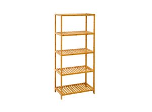 4057216041835 - - Bambus Regal 130x60 Standregal Bücherregal Küchenregal Badregal Bambusregal Holz - holzfarben