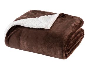 9120106127775 - WOHNWOHL® Flauschige Sherpa Kuscheldecke • Mikrofaser Wohndecke • Fleecedecke als Sofaüberwurf • Sofadecke Tagesdecke Wohnzimmerdecke • Teddyfleece Decke für Bett und Sofa