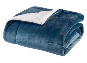 9120106127751 - WOHNWOHL® Flauschige Sherpa Kuscheldecke • Mikrofaser Wohndecke • Fleecedecke als Sofaüberwurf • Sofadecke Tagesdecke Wohnzimmerdecke • Teddyfleece Decke für Bett und Sofa