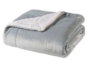 9120106127805 - WOHNWOHL® Flauschige Sherpa Kuscheldecke • Mikrofaser Wohndecke • Fleecedecke als Sofaüberwurf • Sofadecke Tagesdecke Wohnzimmerdecke • Teddyfleece Decke für Bett und Sofa