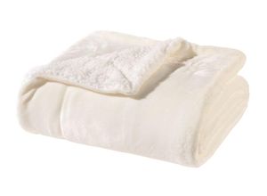 9120106127799 - WOHNWOHL® Flauschige Sherpa Kuscheldecke • Mikrofaser Wohndecke • Fleecedecke als Sofaüberwurf • Sofadecke Tagesdecke Wohnzimmerdecke • Teddyfleece Decke für Bett und Sofa