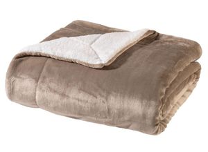 9120106127874 - WOHNWOHL® Flauschige Sherpa Kuscheldecke • Mikrofaser Wohndecke • Fleecedecke als Sofaüberwurf • Sofadecke Tagesdecke Wohnzimmerdecke • Teddyfleece Decke für Bett und Sofa