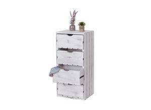 4057651247922 - Kommode MCW-C62 Schubladenkommode Holzkiste Shabby-Look Vintage 4 Schubladen 70x32x26cm ~ weiß 4057651247922 - Kommode MCW-C62 Schubladenkommode Holzkiste Shabby-Look Vintage 4 Schubladen 70x32x26cm ~ weiß