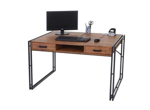 4057651200415 - Schreibtisch MCW-A27 Bürotisch Computertisch 122x70cm 3D-Struktur ~ Wildeiche-Optik