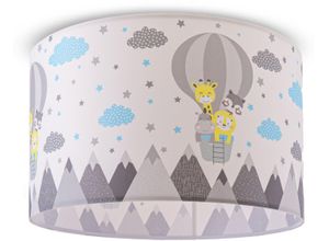 Image of Paco Home Deckenleuchte  Deckenlampe HUGO COSMO 343  ohne Leuchtmittel, Lampe Kinderzimmer Deckenlampe Heißluftballon Wolken Tiere Zoo E27, weiß