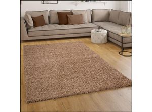 4250857510870 - Shaggy Hochflor Langflor Teppich Sky Einfarbig in Beige 70x250 cm - Paco Home