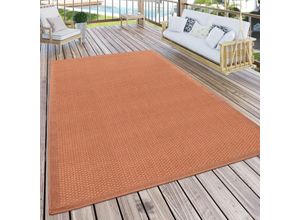 4061981134876 - Paco Home - Outdoor Teppich Für Terrasse Und Balkon Küchenteppich Einfarbig Modern Rot ø 160 cm Rund