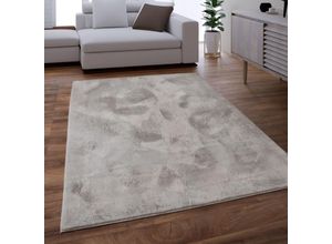 Image of Teppich Wohnzimmer Kunstfell Shaggy Hochflor Waschbar In Waschmaschine Soft Uni Grau ø 160 cm Rund - Paco Home