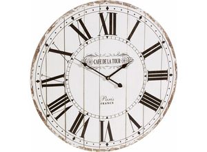 4250965945205 - Wanduhr HOME AFFAIRE Cafe de la tour Wanduhren Gr B H 45 cm x 60 cm weiß Wanduhren römische Ziffern 60 cm