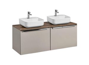 4066075064527 - Lomadox - Doppelwaschtisch-Unterschrank in taupe Vintage Oak 120cm PUEBLA-56-TAUPE b h t 1204 625 46 cm - beige