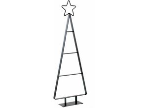 4260700656808 - Spetebo - Metall Tannenbaum in schwarz mit Stern Spitze - 66 cm - Deko Ständer zum Schmücken für Weihnachten und Advent