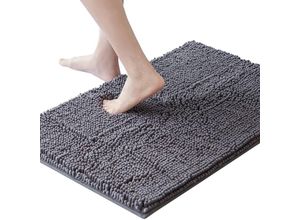 4252021337566 - Cofi 1453 - Lifewit 50x76cm extra weiche Badematte saugfähige Shaggy Badematte aus Chenille rutschfeste Plüschteppiche für Bad Wanne und Dusche