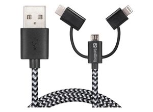 5705730441011 - 3in1 - Lade- Datenkabel - USB männlich zu Micro-USB Typ B Lightning 24 pin USB-C männlich