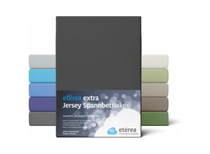 4055971078110 - Etérea - Extra Jersey Spannbettlaken Schwarz 140x200 - 160x220 cm - Schwarz