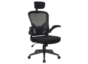 4250931567608 - Trisens - Bürostuhl Ergonomisch Drehstuhl Schreibtischstuhl Mesh Netzstoff office Stuhl Schwarz mit Kopfstütze