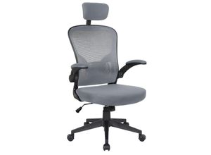 4250931567615 - Trisens - Bürostuhl Ergonomisch Drehstuhl Schreibtischstuhl Mesh Netzstoff office Stuhl Schwarz   Grau mit Kopfstütze