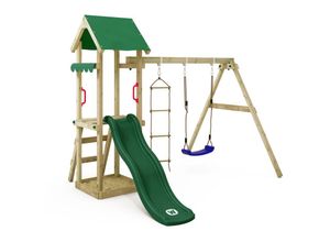 4251511807817 - Wickey - Spielturm Klettergerüst TinyCabin mit Schaukel & Rutsche Kletterturm mit Sandkasten Leiter & Spiel-Zubehör - grün - 1