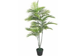 4260700658123 - Spetebo - Kunstpflanze im Blumentopf 120 cm - Palme   schmal - Künstliche Deko Pflanze