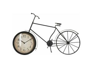 4251682283724 - Beliani - Tischuhr Schwarz Metall 37 cm Fahrrad Form Moderne Dekoration im Vintage-Stil für Wohnzimmer Schlafzimmer Flur - Schwarz